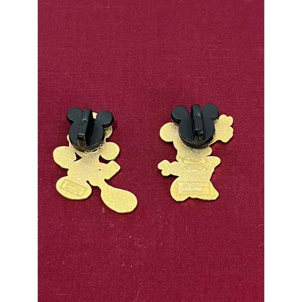 Vintage Mickey Minnie Mouse Disney Enamel Pins Set Joyful Celebration‎ set of 2